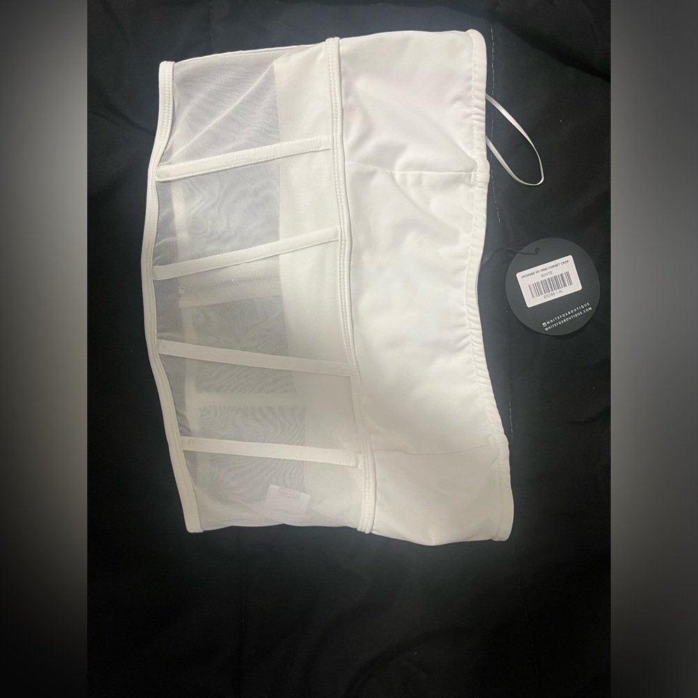 White strapless crop top!